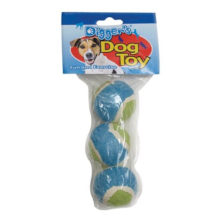 Diggers Boss Pet Digger's Multicolored Rubber Mini Tennis Balls Small 3 pk A08223